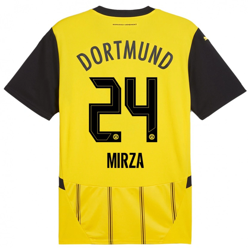 Danxen Dětské Marwan-Omir Mirza #24 Žlutá Černá Domů Hráčské Dresy 2024/25 Dres