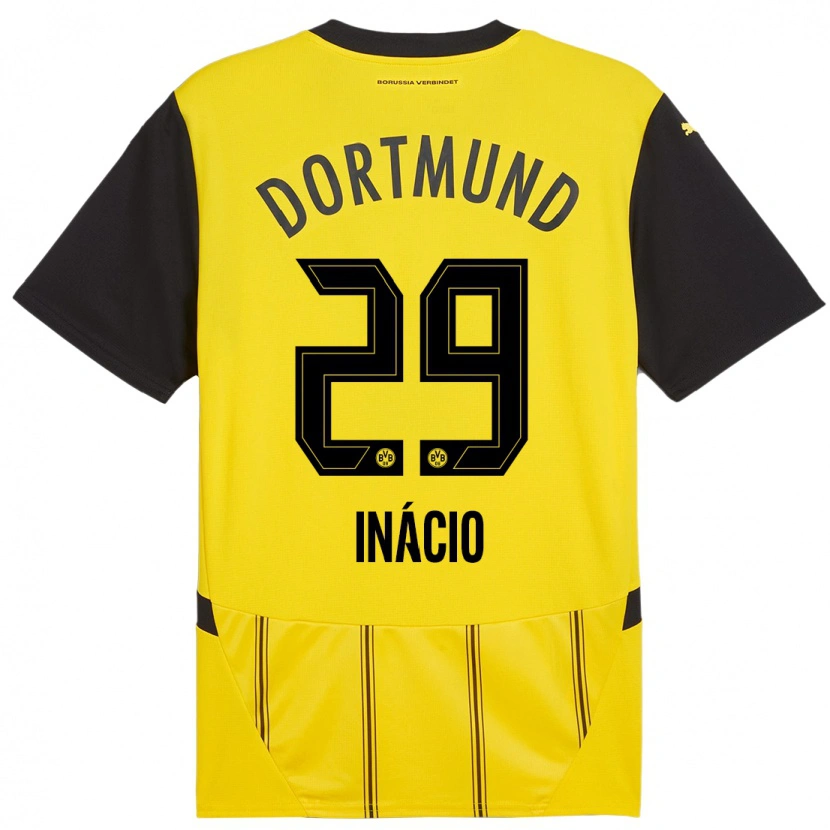 Danxen Dětské Samuele Inácio #29 Žlutá Černá Domů Hráčské Dresy 2024/25 Dres