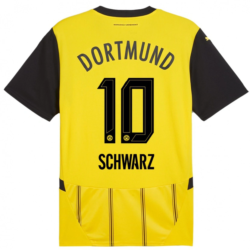Danxen Dětské Oskar Schwarz #10 Žlutá Černá Domů Hráčské Dresy 2024/25 Dres
