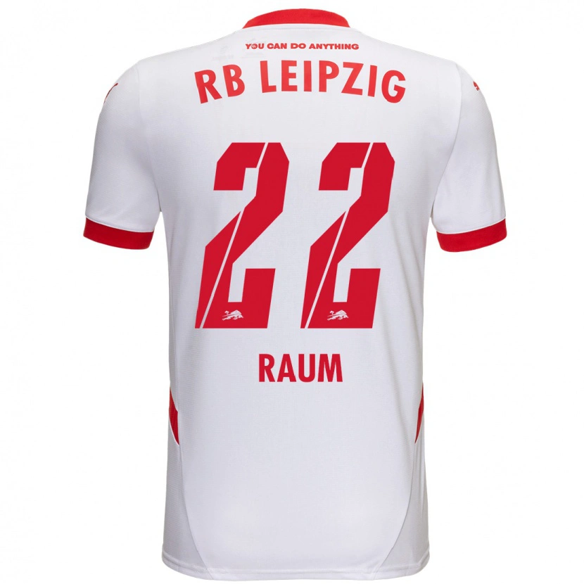Danxen Dětské David Raum #22 Bílá Červená Domů Hráčské Dresy 2024/25 Dres