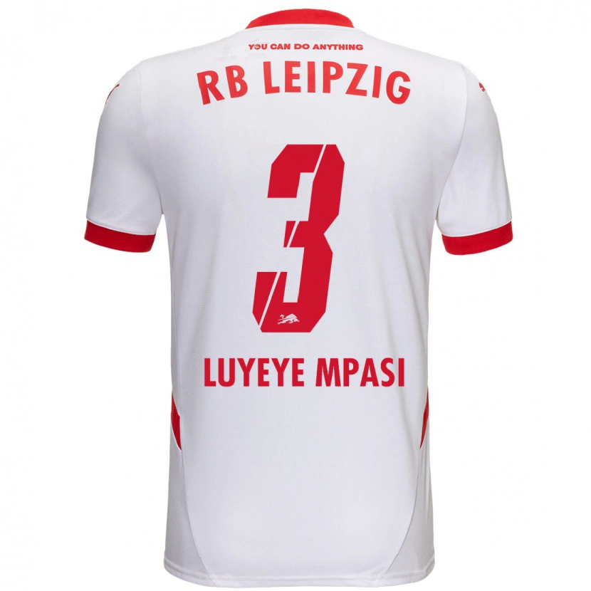Danxen Dětské Seal Luyeye Mpasi #3 Bílá Červená Domů Hráčské Dresy 2024/25 Dres