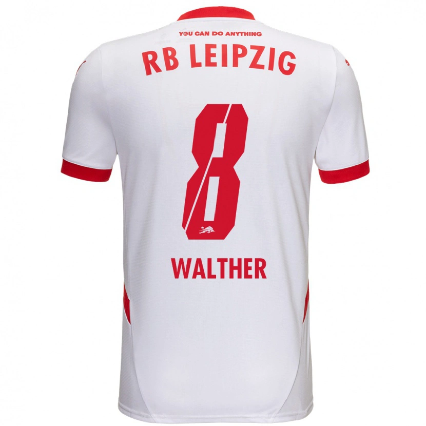 Danxen Dětské Kofi Walther #8 Bílá Červená Domů Hráčské Dresy 2024/25 Dres