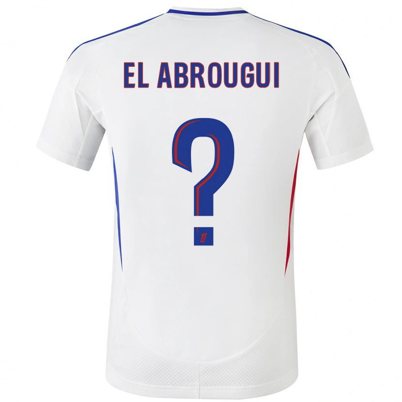Danxen Dětské Wassim El Abrougui #0 Bílá Modrá Domů Hráčské Dresy 2024/25 Dres