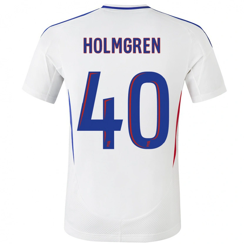 Danxen Dětské Emma Holmgren #40 Bílá Modrá Domů Hráčské Dresy 2024/25 Dres