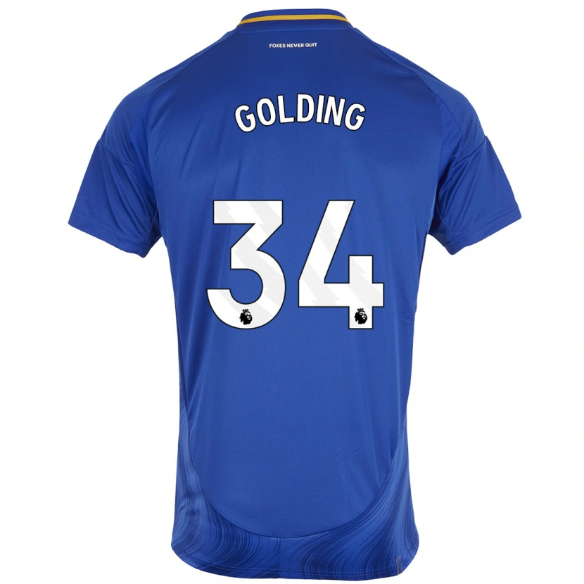 Danxen Dětské Michael Golding #34 Modrá Bílá Domů Hráčské Dresy 2024/25 Dres