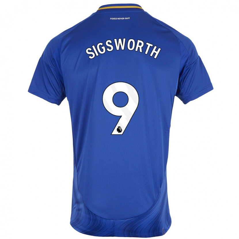 Danxen Dětské Jessica Sigsworth #9 Modrá Bílá Domů Hráčské Dresy 2024/25 Dres