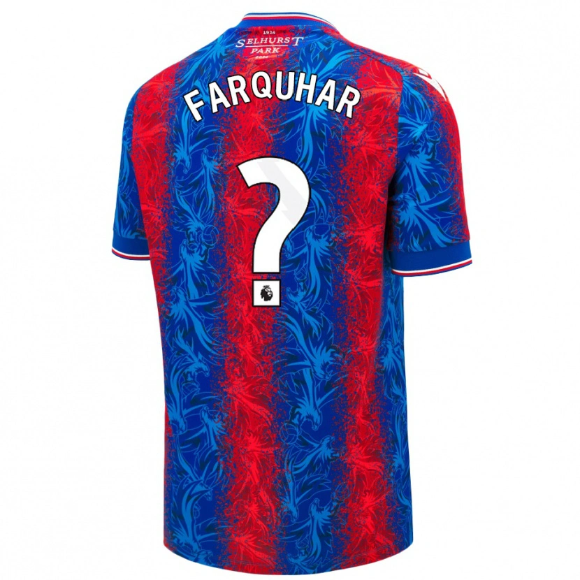 Danxen Dětské Craig Farquhar #0 Červené Modré Pruhy Domů Hráčské Dresy 2024/25 Dres