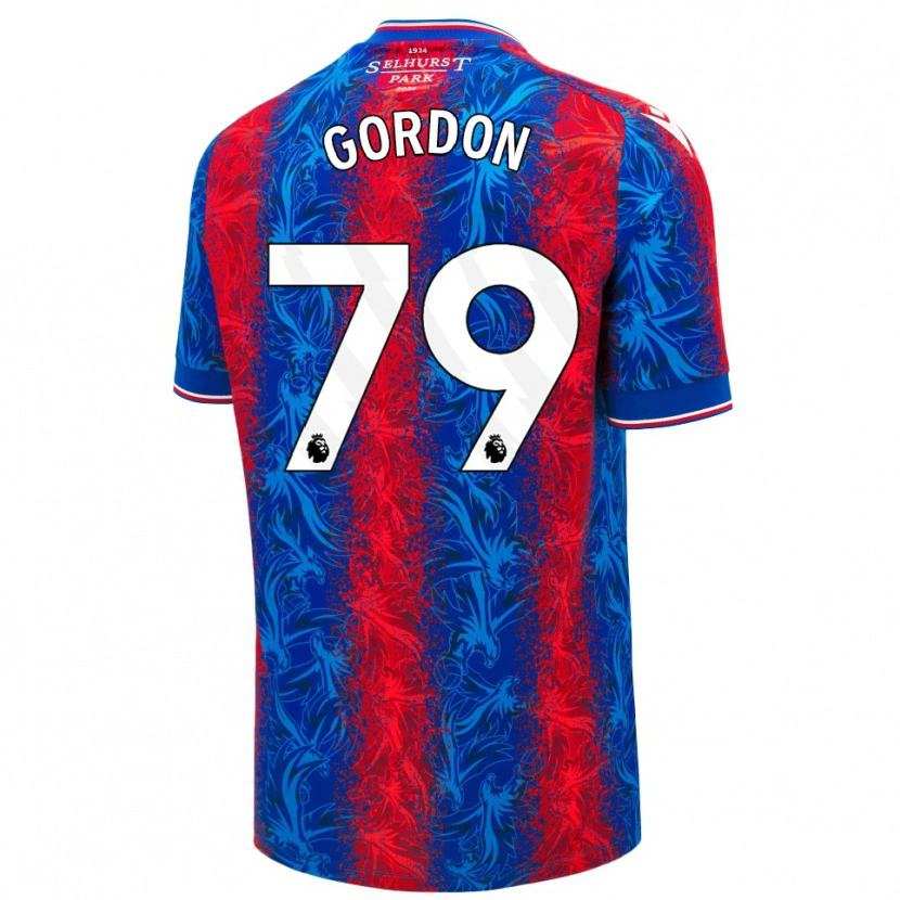 Danxen Dětské John-Kymani Gordon #79 Červené Modré Pruhy Domů Hráčské Dresy 2024/25 Dres