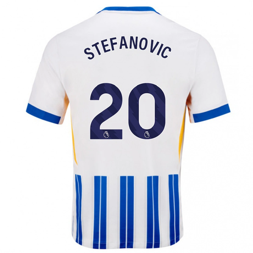 Danxen Dětské Dejana Stefanović #20 Bílé Modré Proužky Domů Hráčské Dresy 2024/25 Dres