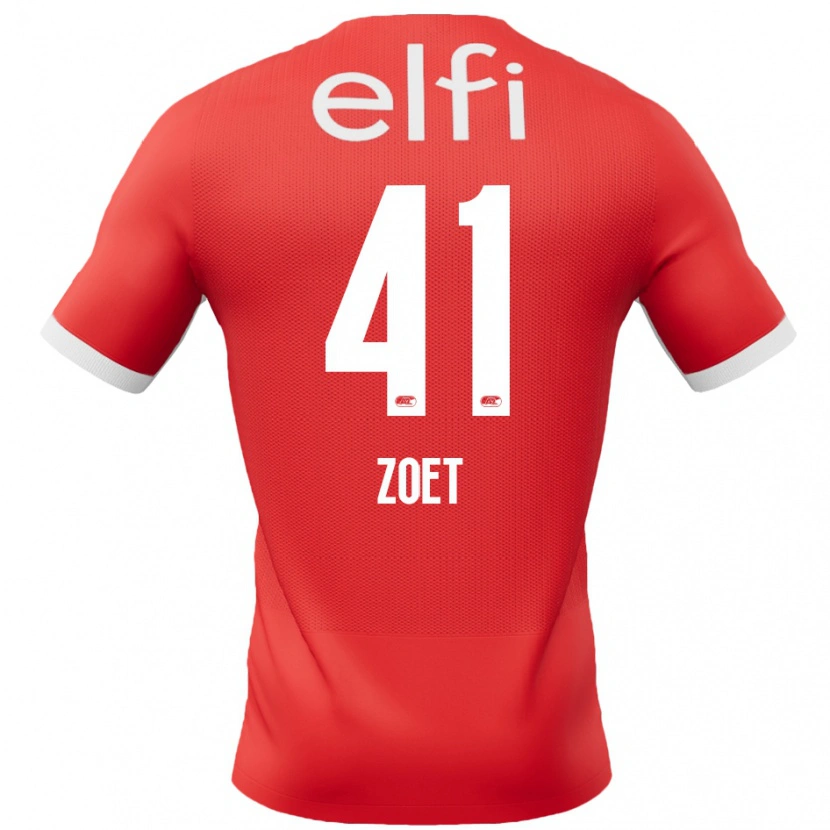 Danxen Dětské Jeroen Zoet #41 Červená Bílá Domů Hráčské Dresy 2024/25 Dres