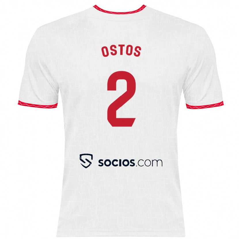 Danxen Dětské Fran Ostos #2 Bílá Červená Domů Hráčské Dresy 2024/25 Dres