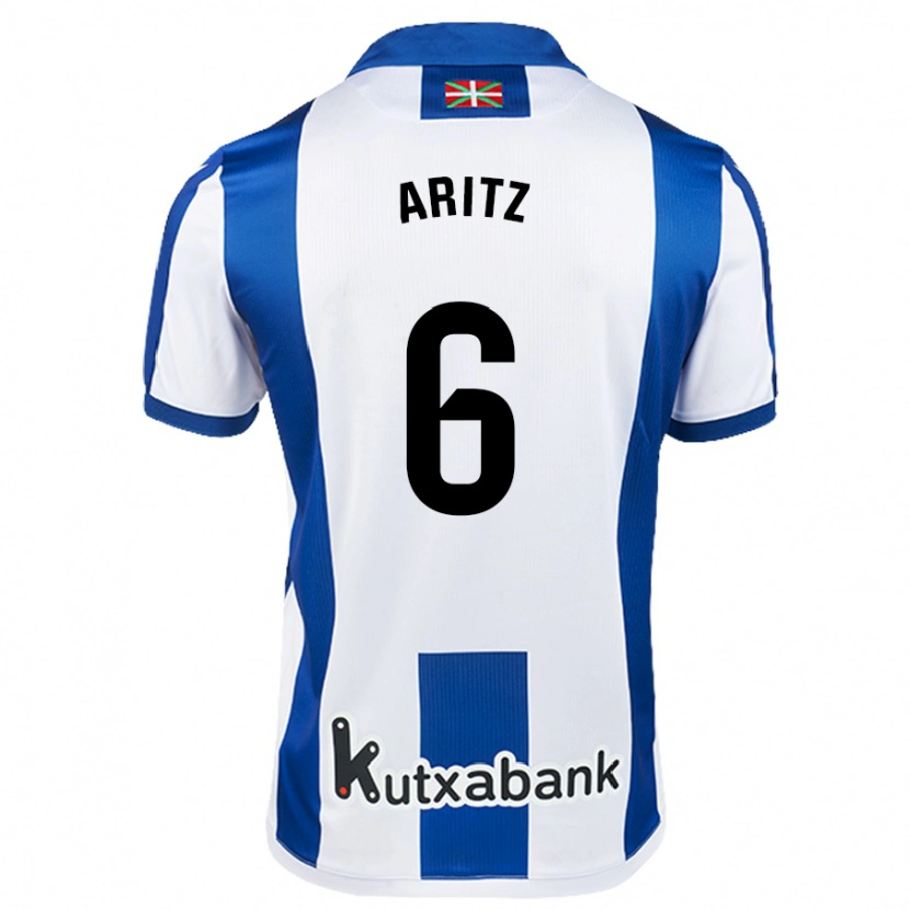 Danxen Dětské Aritz Elustondo #6 Bílá Modrá Domů Hráčské Dresy 2024/25 Dres