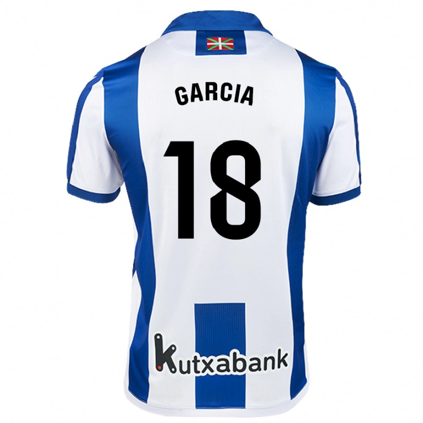 Danxen Dětské Eder García #18 Bílá Modrá Domů Hráčské Dresy 2024/25 Dres