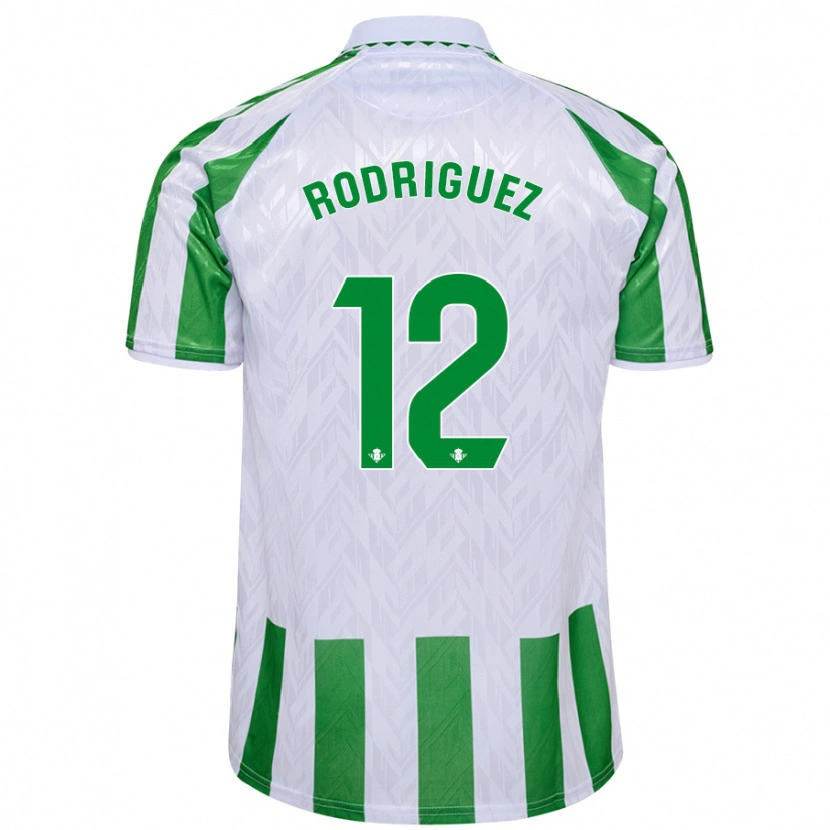 Danxen Dětské Ricardo Rodríguez #12 Zelené Bílé Pruhy Domů Hráčské Dresy 2024/25 Dres