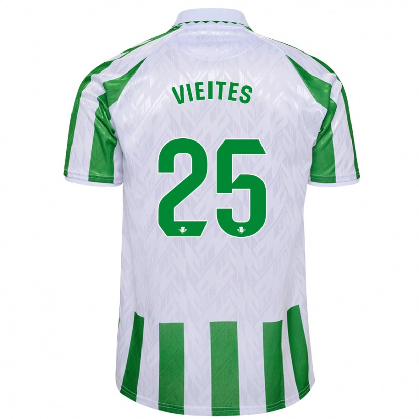 Danxen Dětské Fran Vieites #25 Zelené Bílé Pruhy Domů Hráčské Dresy 2024/25 Dres