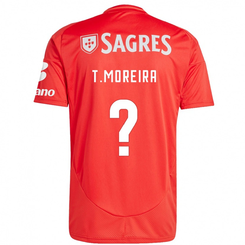 Danxen Dětské Tomás Moreira #0 Červená Bílá Domů Hráčské Dresy 2024/25 Dres