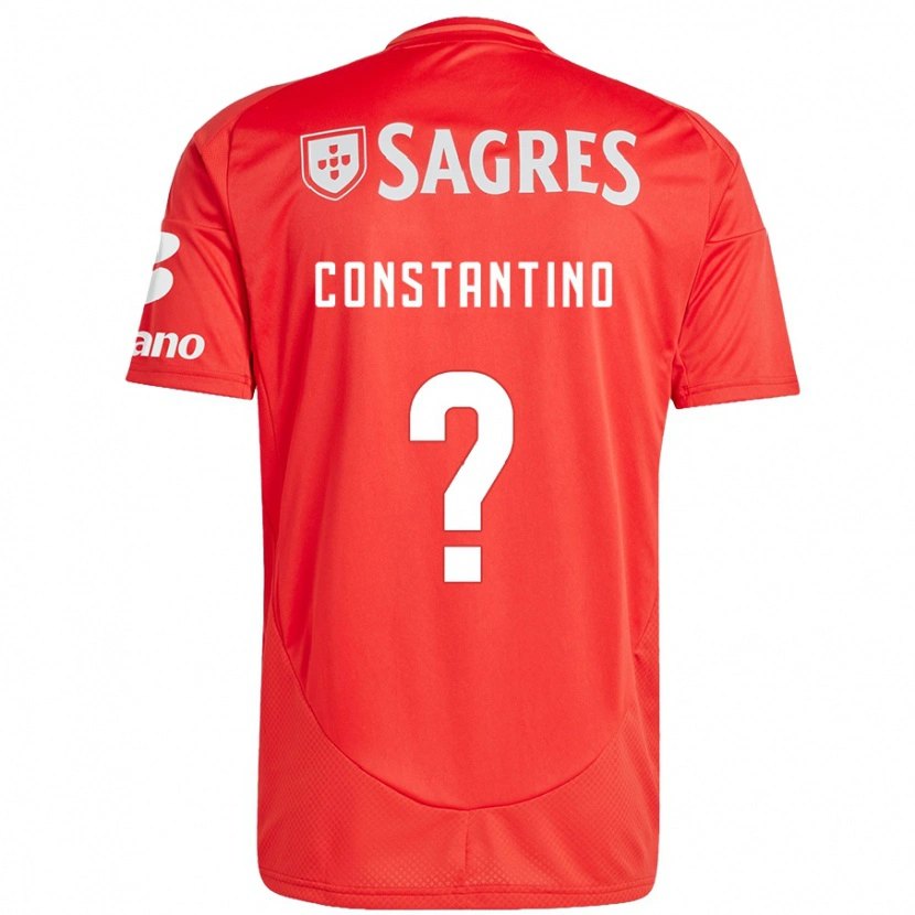 Danxen Dětské Simão Constantino #0 Červená Bílá Domů Hráčské Dresy 2024/25 Dres