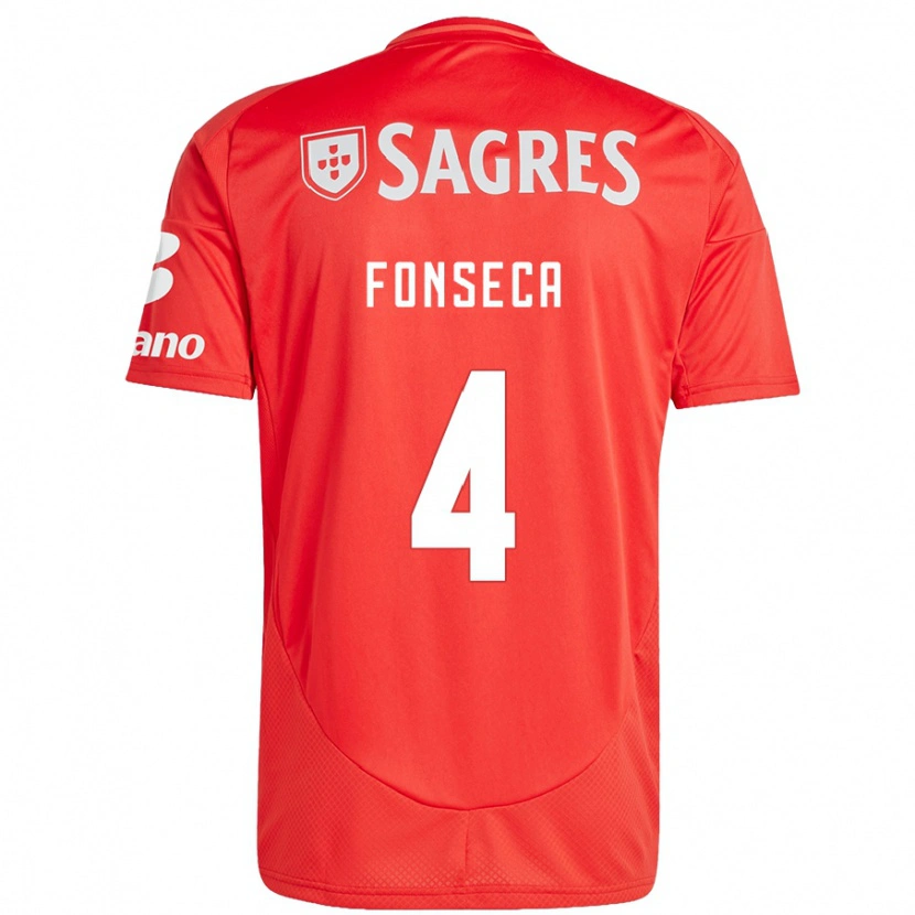 Danxen Dětské João Fonseca #4 Červená Bílá Domů Hráčské Dresy 2024/25 Dres