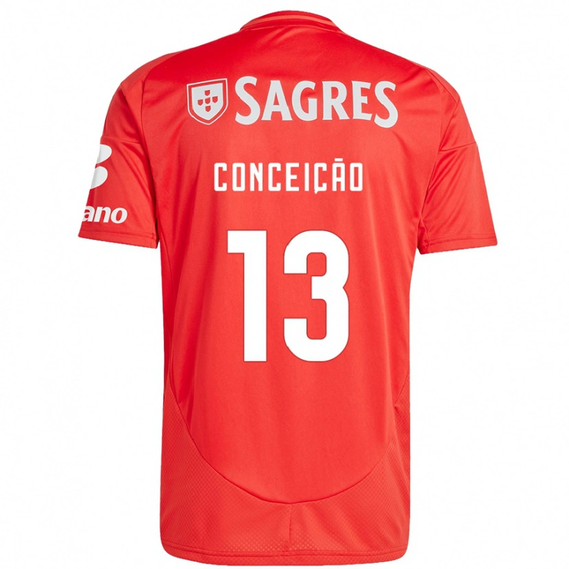 Danxen Dětské João Conceição #13 Červená Bílá Domů Hráčské Dresy 2024/25 Dres