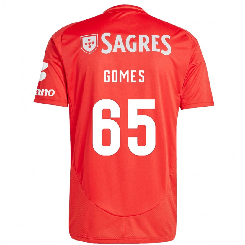 Danxen Dětské André Gomes #65 Červená Bílá Domů Hráčské Dresy 2024/25 Dres