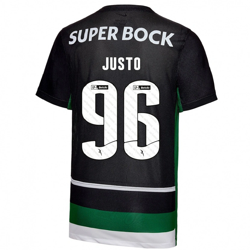 Danxen Dětské Samuel Justo #96 Černá Bílá Zelená Domů Hráčské Dresy 2024/25 Dres