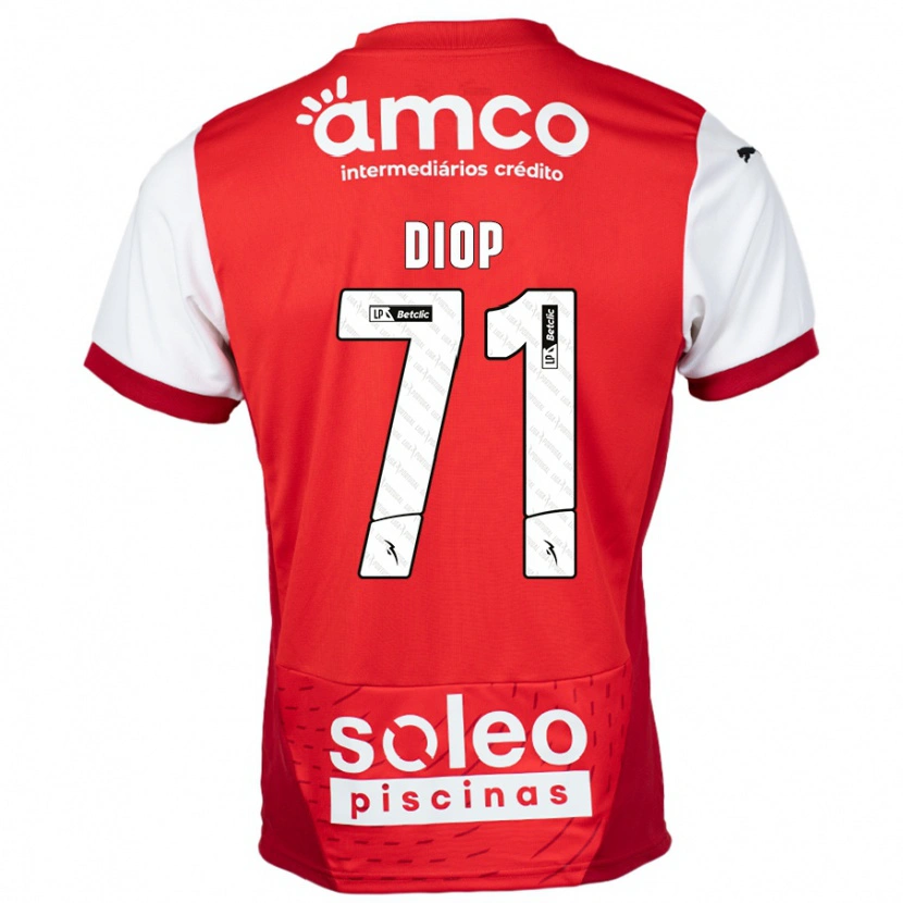 Danxen Dětské Mamadou Diop #71 Červená Bílá Domů Hráčské Dresy 2024/25 Dres
