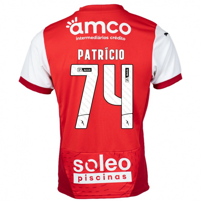 Danxen Dětské Nuno Patrício #74 Červená Bílá Domů Hráčské Dresy 2024/25 Dres