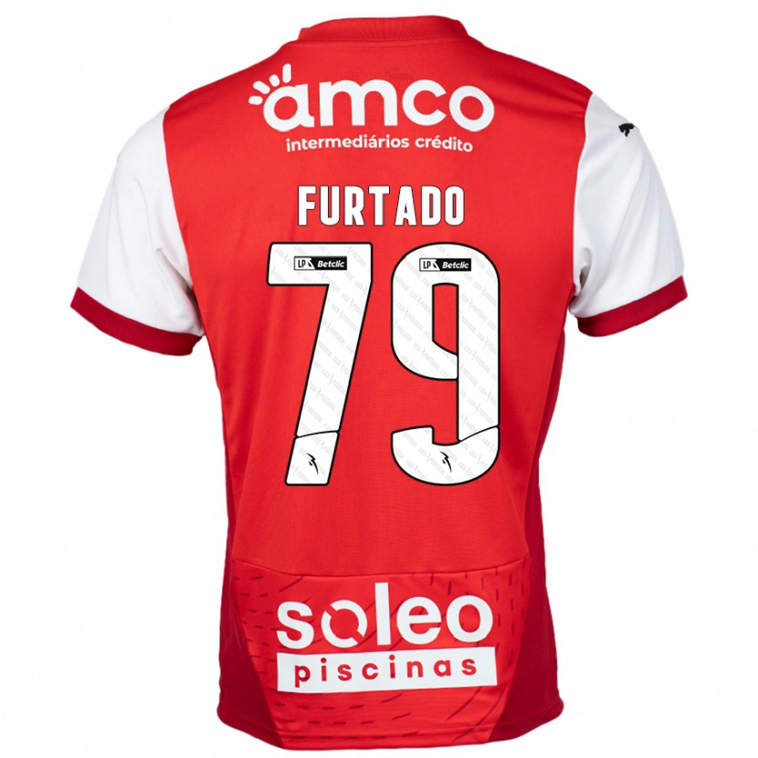 Danxen Dětské Rúben Furtado #79 Červená Bílá Domů Hráčské Dresy 2024/25 Dres