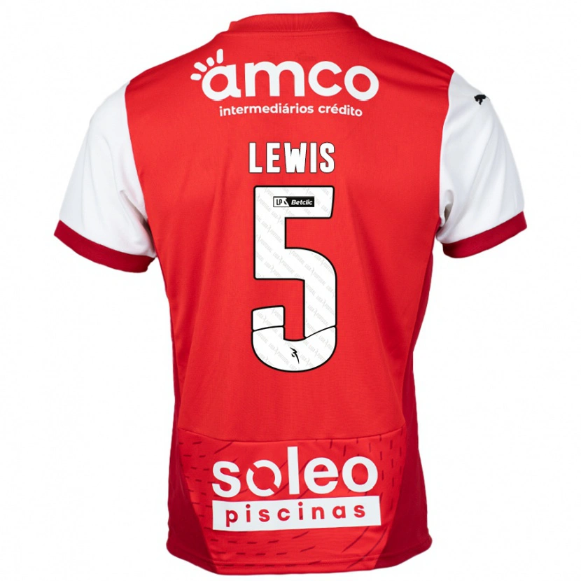 Danxen Dětské Leah Lewis #5 Červená Bílá Domů Hráčské Dresy 2024/25 Dres