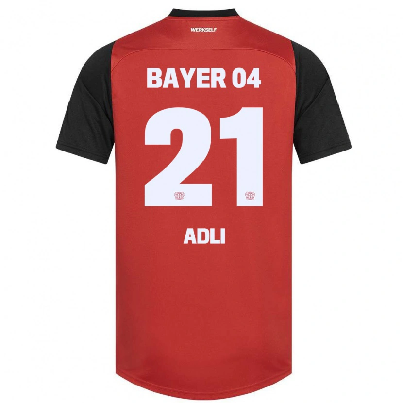 Danxen Dětské Amine Adli #21 Červená Černá Domů Hráčské Dresy 2024/25 Dres
