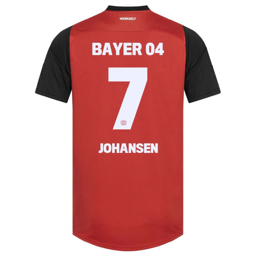 Danxen Dětské Cecilie Johansen #7 Červená Černá Domů Hráčské Dresy 2024/25 Dres