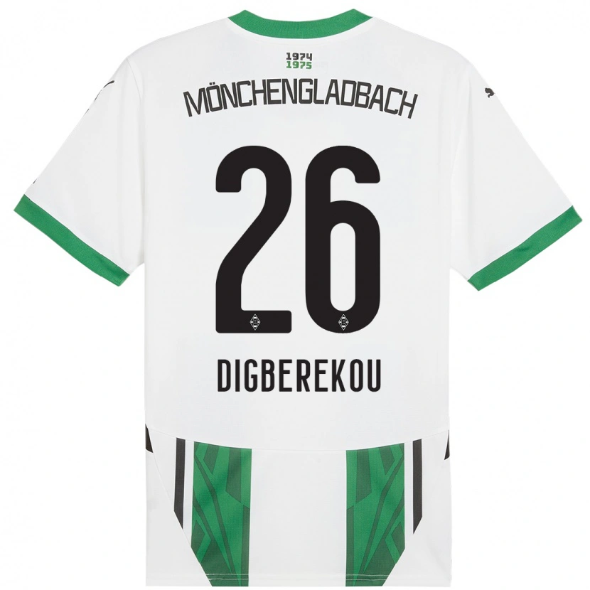 Danxen Dětské Ibrahim Digberekou #26 Bílá Zelená Domů Hráčské Dresy 2024/25 Dres