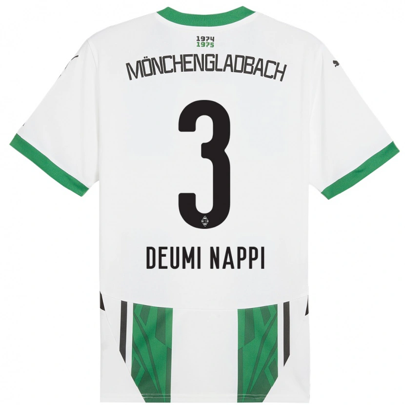 Danxen Dětské Dimitrie Deumi Nappi #3 Bílá Zelená Domů Hráčské Dresy 2024/25 Dres