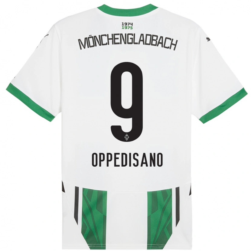 Danxen Dětské Valentina Oppedisano #9 Bílá Zelená Domů Hráčské Dresy 2024/25 Dres