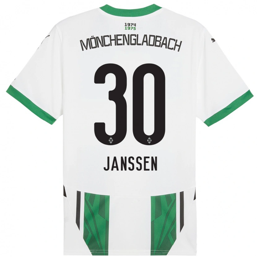 Danxen Dětské Annalena Janssen #30 Bílá Zelená Domů Hráčské Dresy 2024/25 Dres