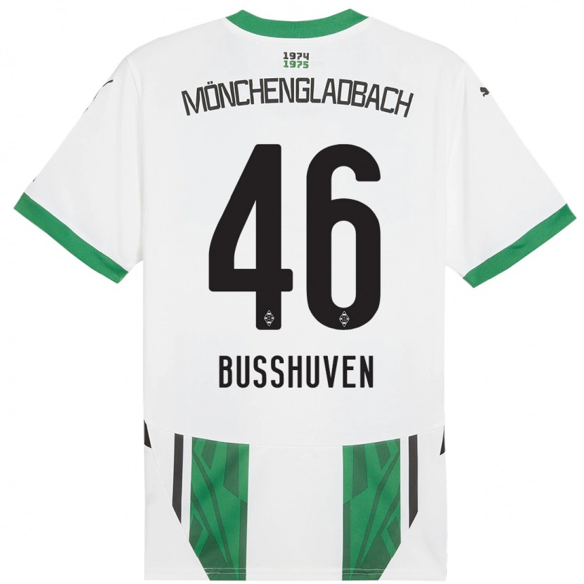 Danxen Dětské Alina Busshuven #46 Bílá Zelená Domů Hráčské Dresy 2024/25 Dres