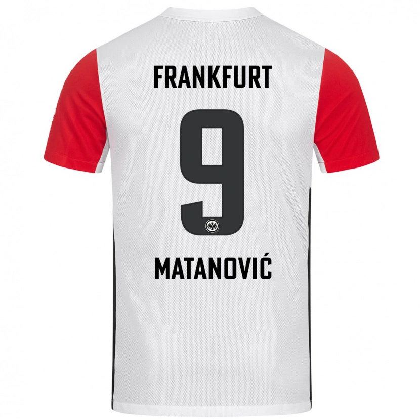 Danxen Dětské Igor Matanovic #9 Bílá Červená Domů Hráčské Dresy 2024/25 Dres