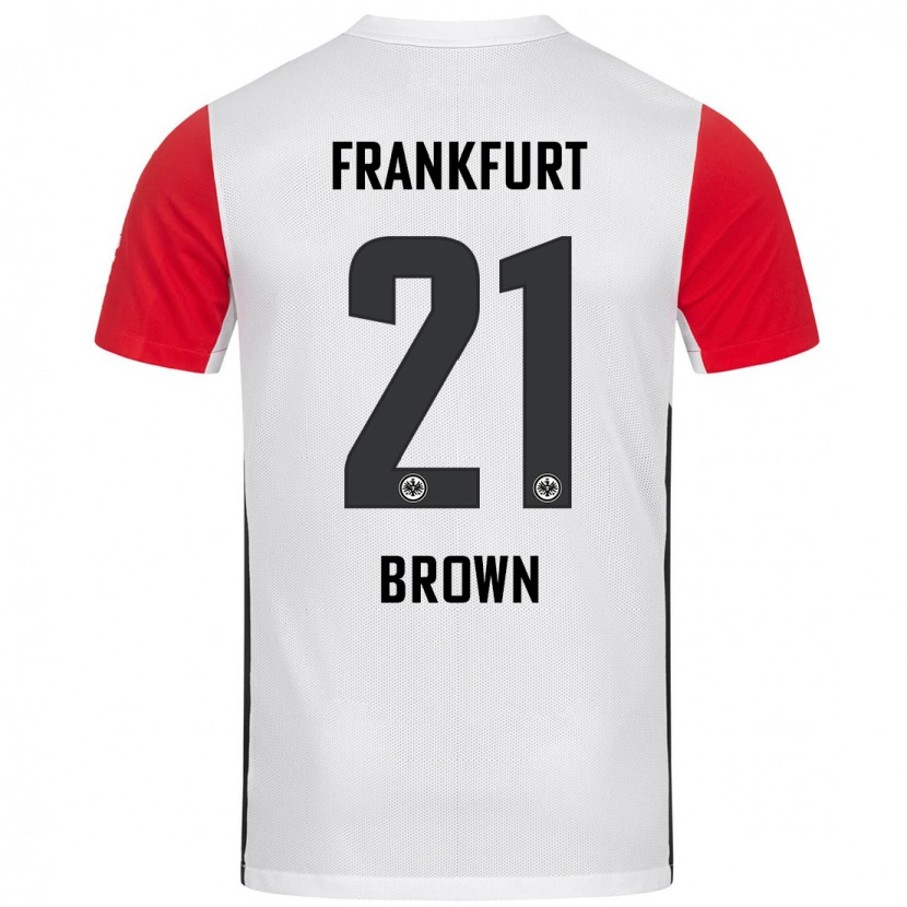 Danxen Dětské Nathaniel Brown #21 Bílá Červená Domů Hráčské Dresy 2024/25 Dres