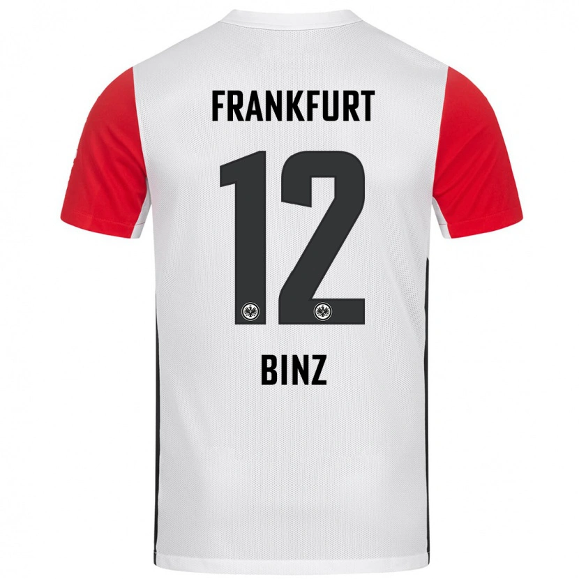 Danxen Dětské Sam Binz #12 Bílá Červená Domů Hráčské Dresy 2024/25 Dres