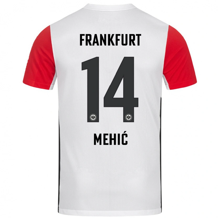 Danxen Dětské Liam Mehić #14 Bílá Červená Domů Hráčské Dresy 2024/25 Dres