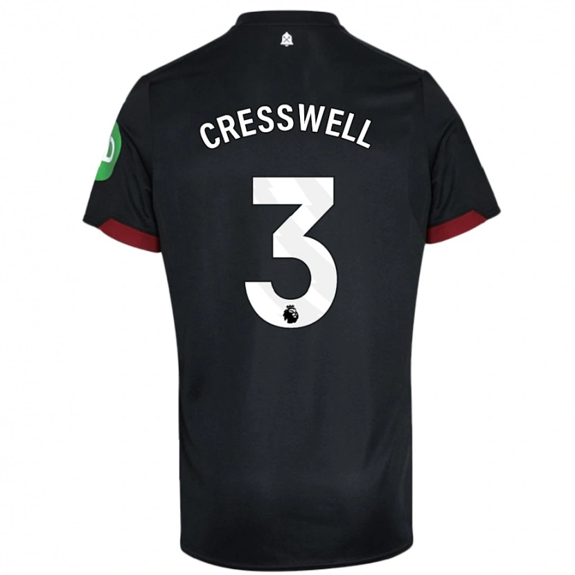 Danxen Dětské Aaron Cresswell #3 Černá Bílá Daleko Hráčské Dresy 2024/25 Dres