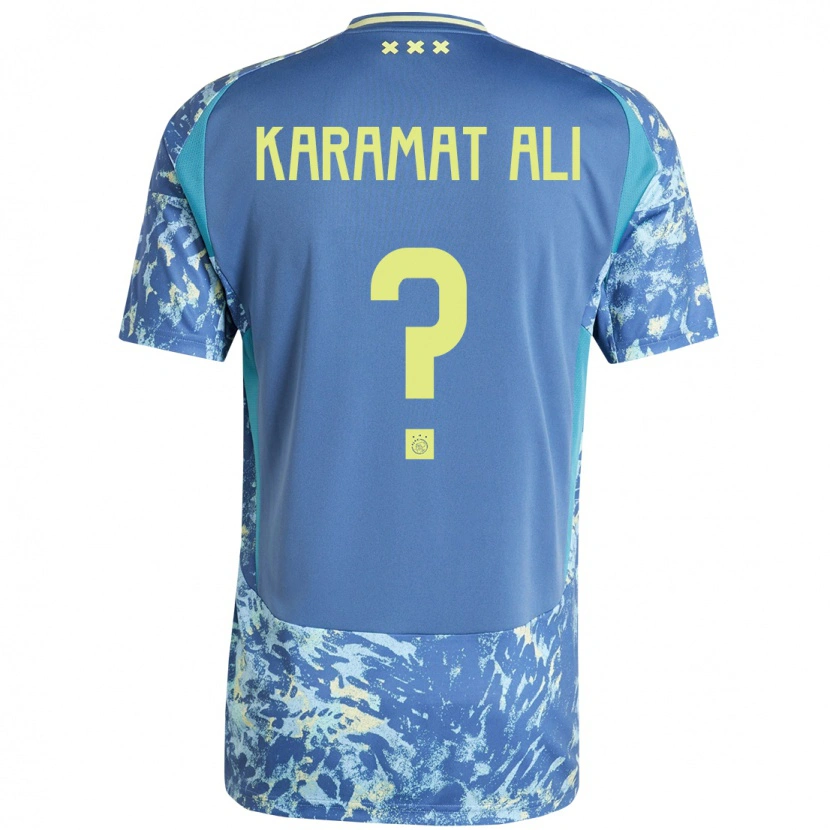 Danxen Dětské Yaïr Karamat Ali #0 Šedá Modrá Žlutá Daleko Hráčské Dresy 2024/25 Dres