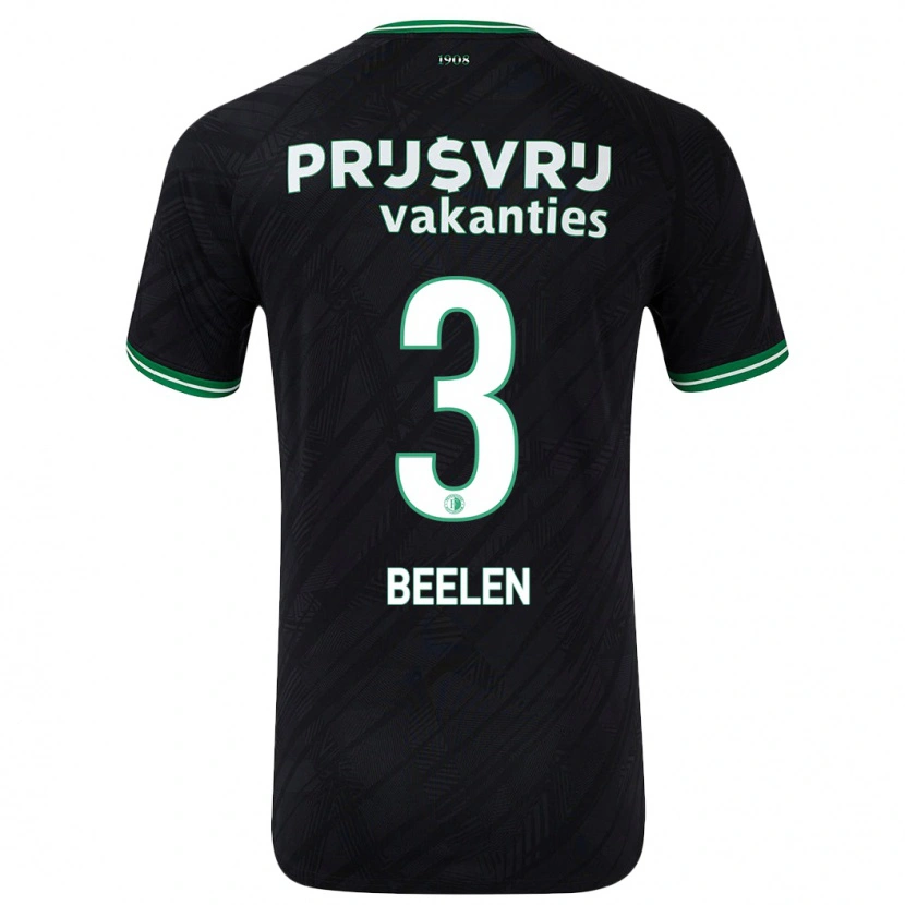 Danxen Dětské Thomas Beelen #3 Černo Zelená Daleko Hráčské Dresy 2024/25 Dres