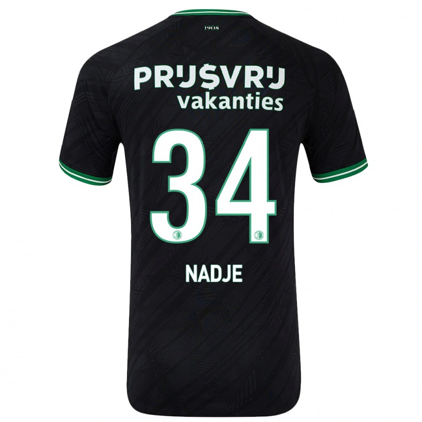 Danxen Dětské Chris-Kévin Nadje #34 Černo Zelená Daleko Hráčské Dresy 2024/25 Dres