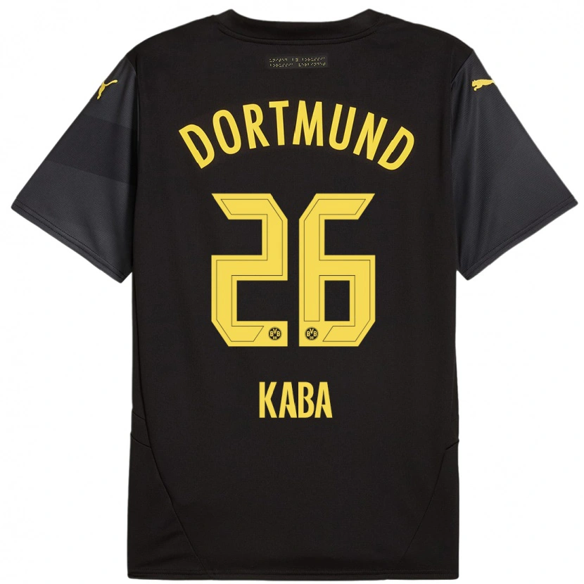 Danxen Dětské Mussa Kaba #26 Černá Žlutá Daleko Hráčské Dresy 2024/25 Dres