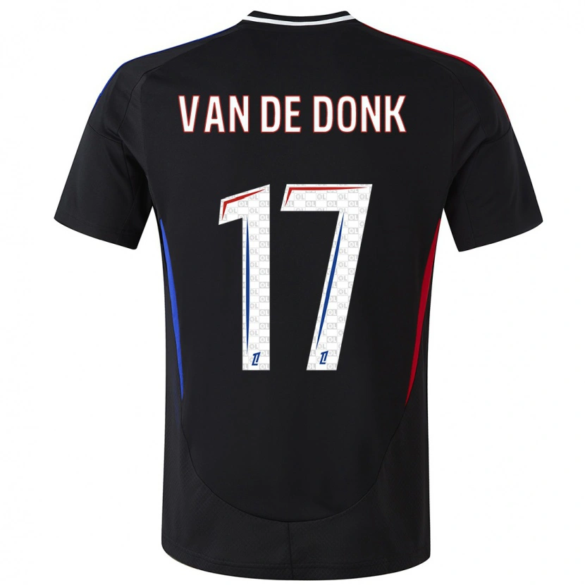 Danxen Dětské Daniëlle Van De Donk #17 Černý Daleko Hráčské Dresy 2024/25 Dres