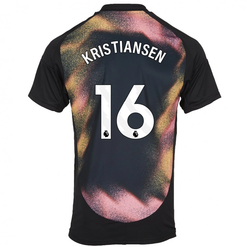 Danxen Dětské Victor Kristiansen #16 Černá Bílá Daleko Hráčské Dresy 2024/25 Dres