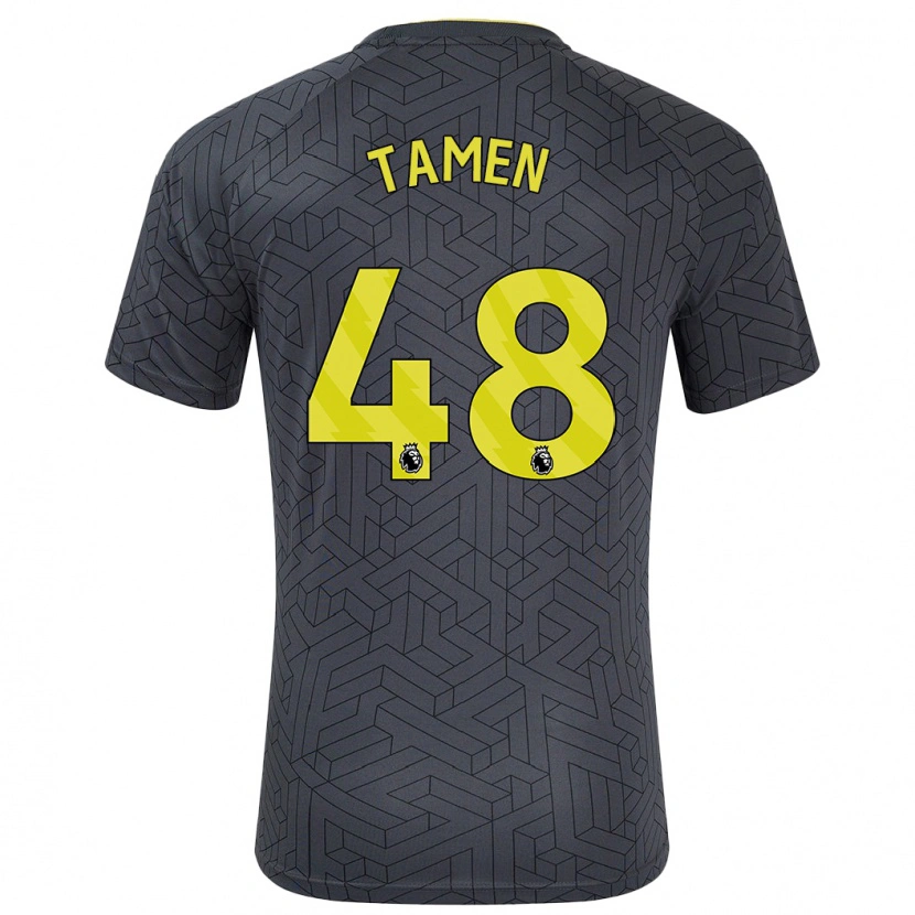 Danxen Dětské William Tamen #48 Černá Žlutá Daleko Hráčské Dresy 2024/25 Dres