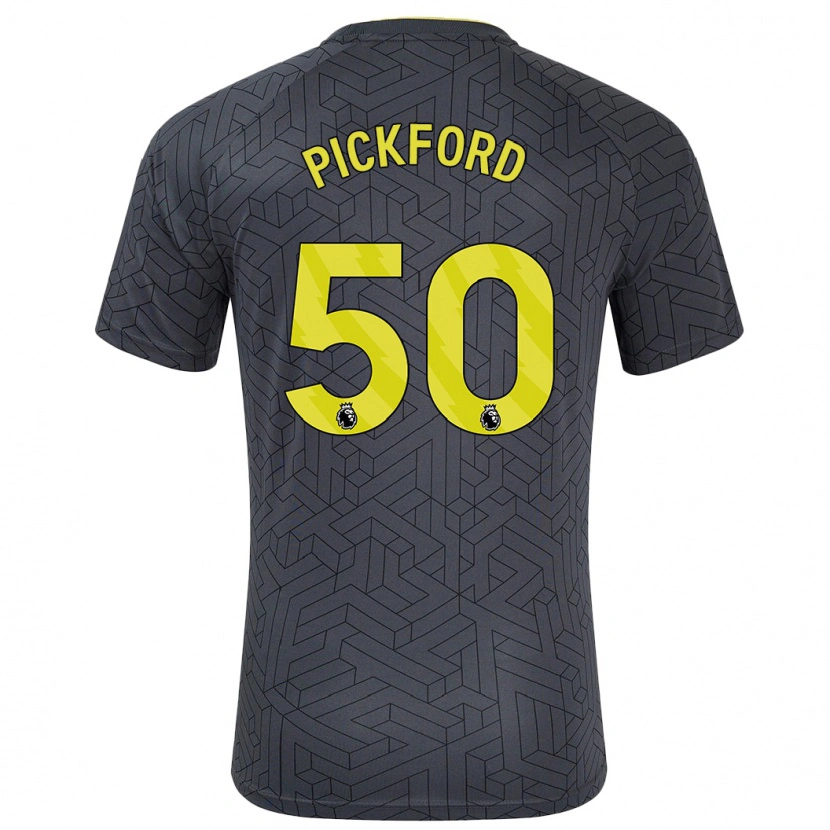 Danxen Dětské George Pickford #50 Černá Žlutá Daleko Hráčské Dresy 2024/25 Dres