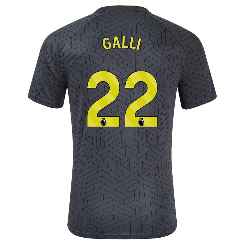 Danxen Dětské Aurora Galli #22 Černá Žlutá Daleko Hráčské Dresy 2024/25 Dres